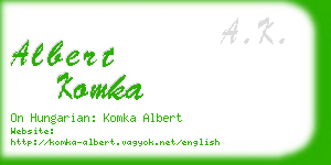 albert komka business card
